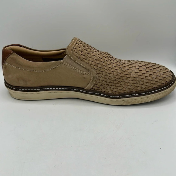 Johnston & Murphy McGuffey tan woven slip-on loafers, size 10 - Picture 12 of 16